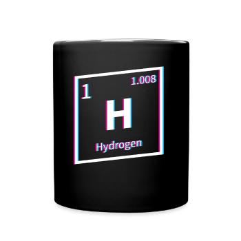 Wasserstoff Energie Hydrogen Element - Tasse einfarbig - Schwarz - Vorne