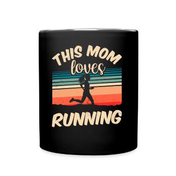 Cette maman adore courir jogging course à pied maman - Mug uni - noir - Devant