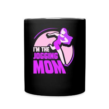 I am The Jogging Mother Runner Running Mom - Full Colour Mug - black - Front