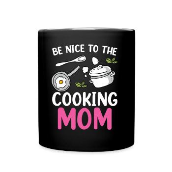 Soyez gentil avec la maman cuisinière cuisinière cuisine maman - Mug uni - noir - Devant