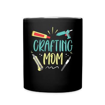 Basteln Mama Bastler Bastel Mutter - Tasse einfarbig - Schwarz - Vorne