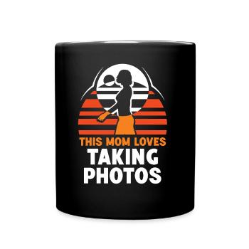 This mother loves to take photos photography - Full Colour Mug - black - Front