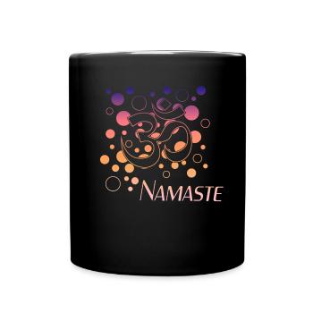 Yoga Namaste - Tasse einfarbig - Schwarz - Vorne