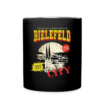 Bielefeld Deutschland Stadt Skyline Vintage Retro - Tasse einfarbig - Schwarz - Vorne