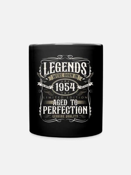 Jahrgang 1954 geboren Legenden Geburtstag Geschenk - Tasse einfarbig - Schwarz