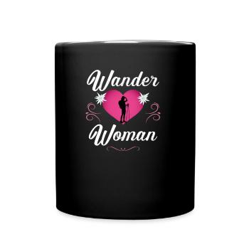 Wander Woman Berge Shirt Damen Frauen Geschenk - Tasse einfarbig - Schwarz - Vorne