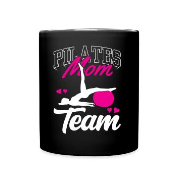 Pilates Mama Team Mother Mommy Lover - Full Colour Mug - black - Front