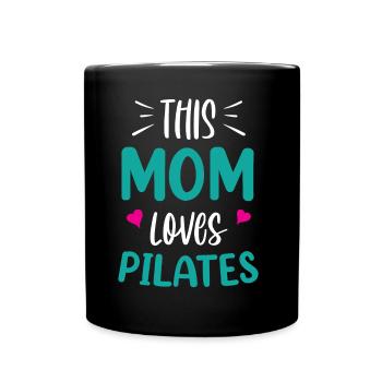 Cette mère aime Pilates MamanMon amant - Mug uni - noir - Devant