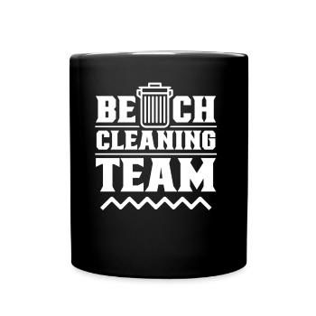 Équipe de nettoyage de plage Nettoyage de plage - Mug uni - noir - Devant