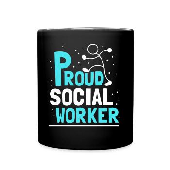Stolzer Sozialarbeiter Sozialarbeit Ausbildung - Tasse einfarbig - Schwarz - Vorne