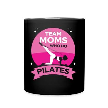 Team Mütter Die Pilates Machen Mami Mutter Mama - Tasse einfarbig - Schwarz - Vorne