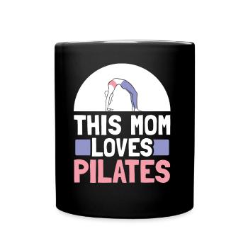 This mother loves Pilates lover Mama Mami - Full Colour Mug - black - Front