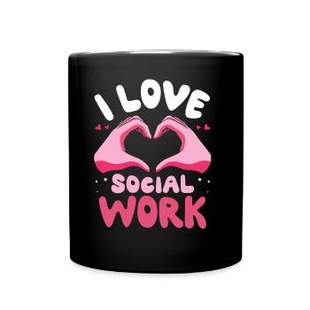 Ich Liebe Sozialarbeit Sozialarbeiter Ausbildung - Tasse einfarbig - Schwarz - Vorne