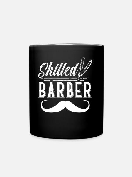 Trained Barber Barber Barber Barbershop - Full Colour Mug - black
