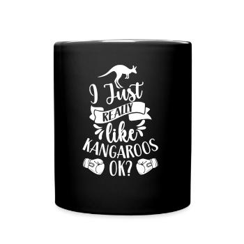 J’aime les kangourous tout simplement très animal Kangourou - Mug uni - noir - Devant