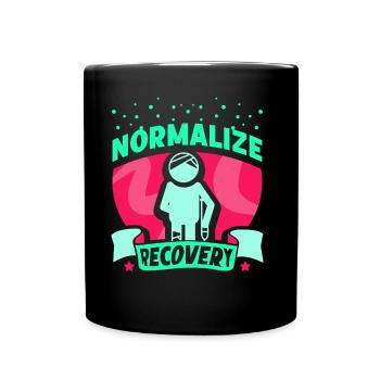 Wiederherstellung Normalisieren Erholung Erholen - Tasse einfarbig - Schwarz - Vorne