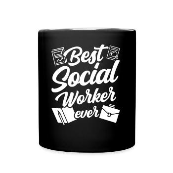 Meilleur travailleur social de tous les temps En travail social - Mug uni - noir - Devant