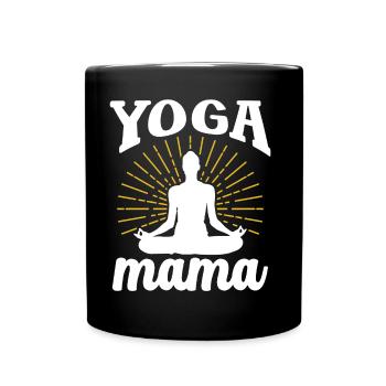 Yoga Mama Hobby Mutter Mami - Tasse einfarbig - Schwarz - Vorne