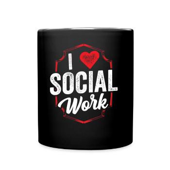 J’adore la formation en travail social - Mug uni - noir - Devant