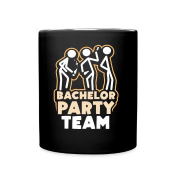 Junggesellenabschied Team Junggeselle Braut - Tasse einfarbig - Schwarz - Vorne