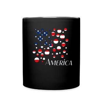America USA - Tasse einfarbig - Schwarz - Vorne