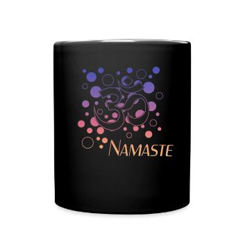 Namaste - Tasse einfarbig - Schwarz - Vorne