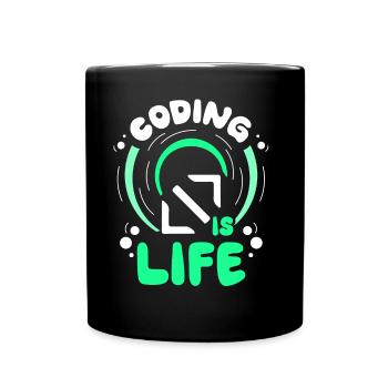 Coding Ist Leben Code Coder Programmierer - Tasse einfarbig - Schwarz - Vorne