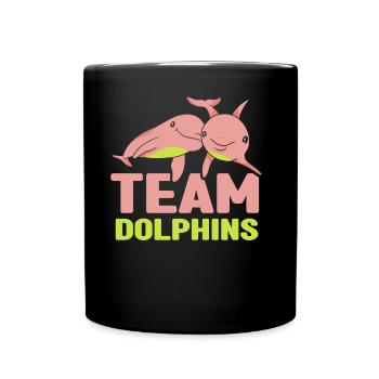 Team Dolphins Dolphin Lover Dolphin Dolphin - Full Colour Mug - black - Front