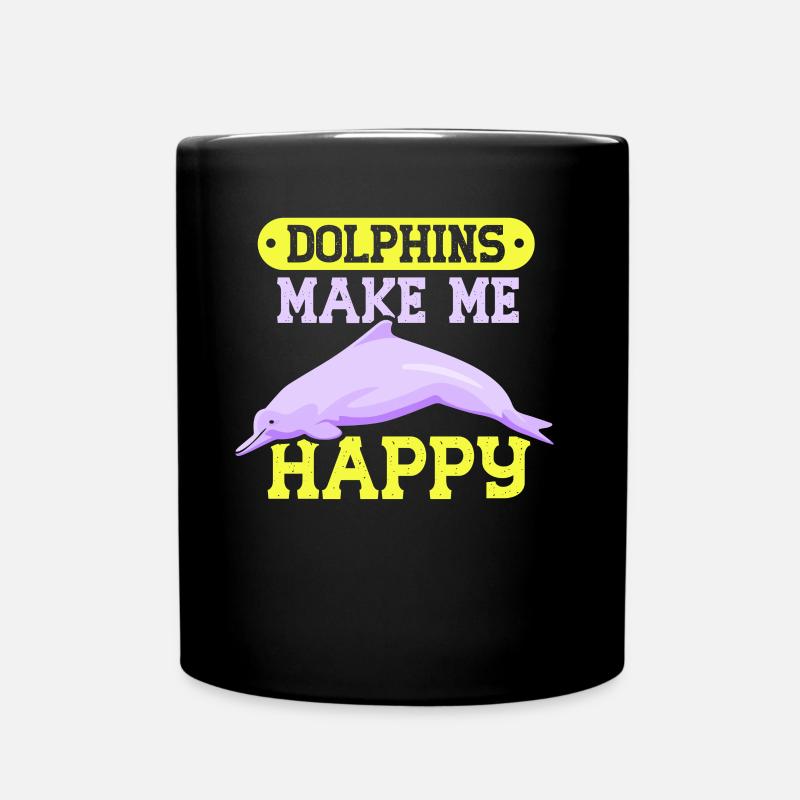 Les dauphins me rendent heureux Dauphin dauphin - Mug uni - noir