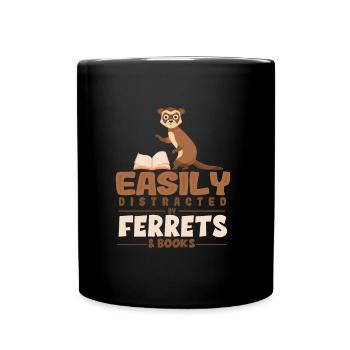Frettchen - Tasse einfarbig - Schwarz - Vorne