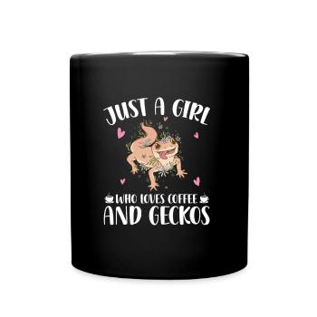 Gecko Liebhaber - Tasse einfarbig - Schwarz - Vorne