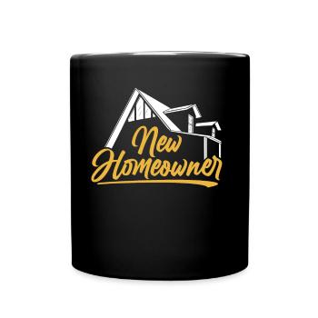 Neuer Hauseigentümer Hausbesitzer Hausherr Haus - Tasse einfarbig - Schwarz - Vorne