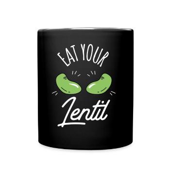 Eat Your Lentils Food Lens Lentil Soup - Full Colour Mug - black - Front