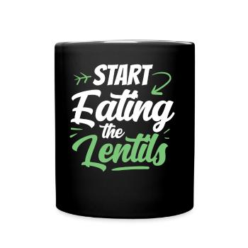 Start The Lentils To Eat Lentil Soup Lentil Lens - Full Colour Mug - black - Front