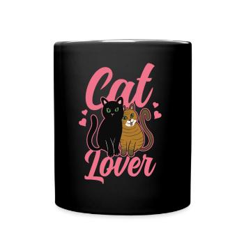 Cat Lover Pet Cute Cat Cats - Full Colour Mug - black - Front