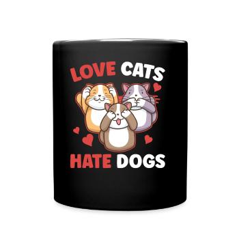 Dear Cats Hate Dogs Cat Pet Lover - Full Colour Mug - black - Front