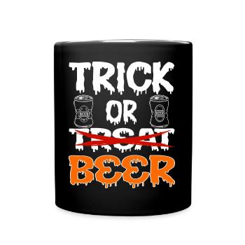 Halloween Trick or Treat Beer - Full Colour Mug - black - Front