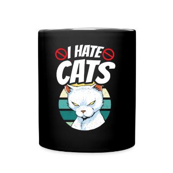 I Hate Cats Dog Puppy Lover Animal - Full Colour Mug - black - Front