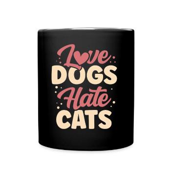 Dear Dogs Hate Cats Dog Lover puppy - Full Colour Mug - black - Front