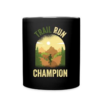 Trail Run Champion Runner Traillauf Running - Mug uni - noir - Devant