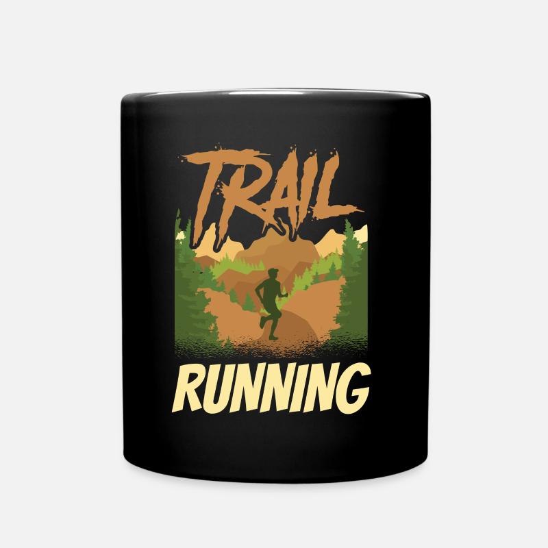 Trail Running Rennen Traillauf Runner - Tasse einfarbig - Schwarz