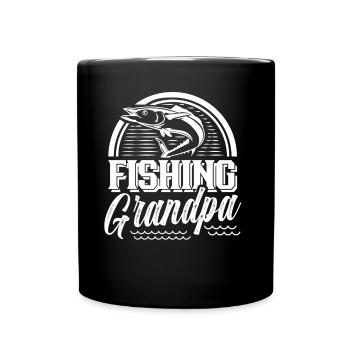 Fishing Grandpa Fishing Fishing Fisherman Angler - Full Colour Mug - black - Front