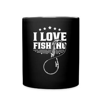 I love fishing Fishing Fishermen Fishing Angler - Full Colour Mug - black - Front