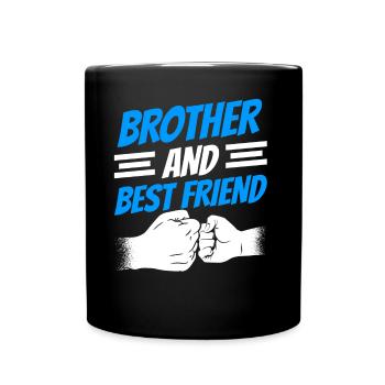 Bruder Und Bester Freund Team Brüder Freundschaft - Tasse einfarbig - Schwarz - Vorne