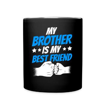 Mon frère est mon meilleur ami frères équipe - Mug uni - noir - Devant