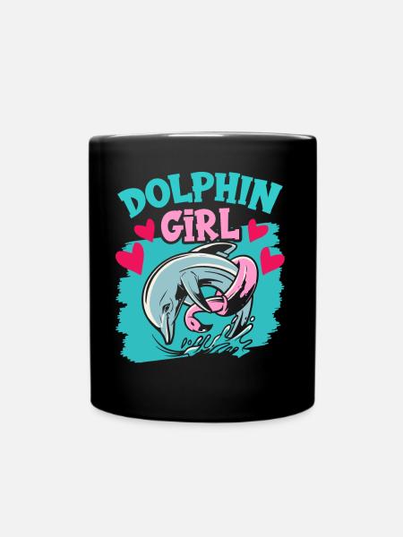 Dolphin Girl Dolphin Lover Dauphins Dauphins - Mug uni - noir