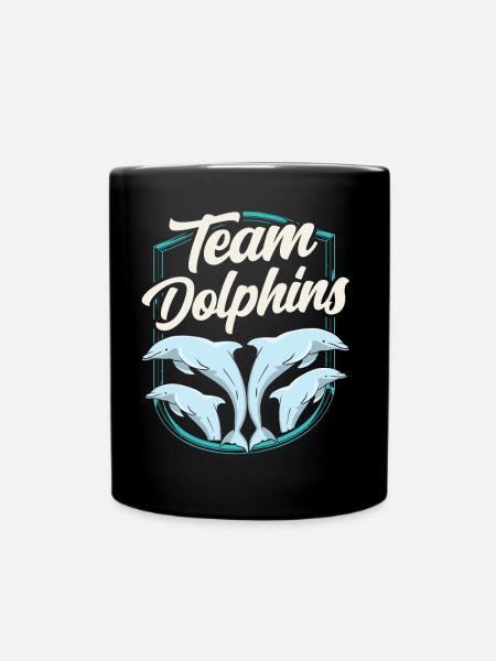 Team Dolphin Dolphins Dolphin Lover Dolphin - Full Colour Mug - black