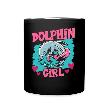 Dolphin Girls Dolphin Dolphins Dolphin Lovers - Full Colour Mug - black - Front