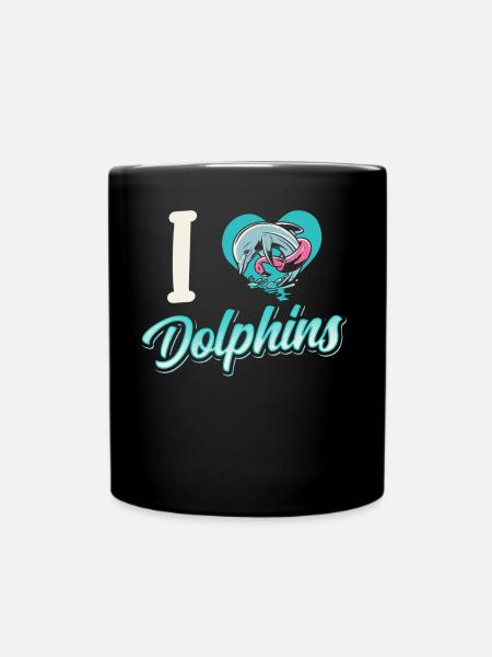 J’adore les dauphins dauphin dauphin dauphin - Mug uni - noir