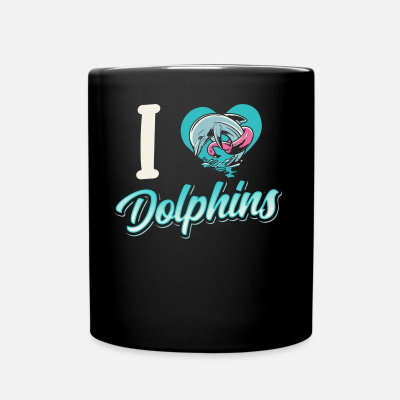 J’adore les dauphins dauphin dauphin dauphin - Mug uni - noir